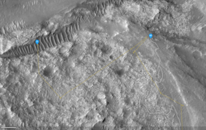 Relative positions of Ingenuity and Perseverance after flight 64