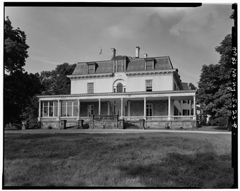 SOUTHWEST FRONT, LOOKING NORTHEAST - La Bergerie, River Road, Barrytown, Dutchess County, NY HABS NY,14-BARTO.V,2-9.tif