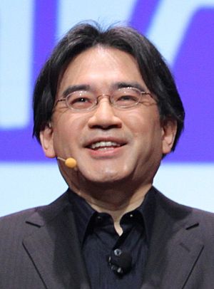 Satoru Iwata presenting at the Game Developers Conference in 2011