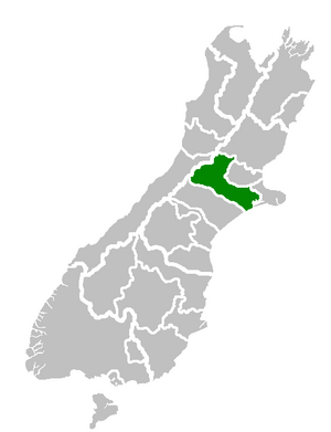 Location of the Selwyn District within the South Island