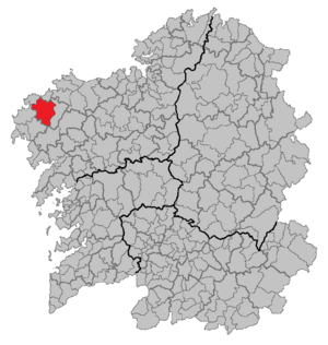 Location of Vimianzo within Galicia