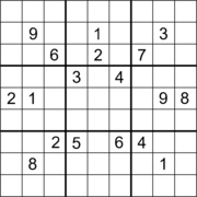 Sudoku (18 clue symmetrical)