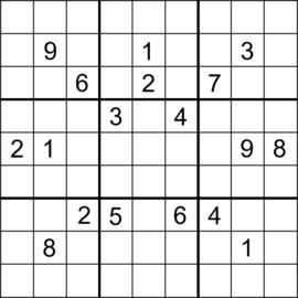 Sudoku (18 clue symmetrical)
