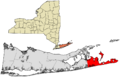 Suffolk County, NY, towns and villages Town of East Hampton highlighted