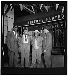 Thelonious Monk, Howard McGhee, Roy Eldridge, Teddy Hill, Minton's Playhouse, New York, N.Y., ca. Sept. 1947 (William P. Gottlieb 06231)
