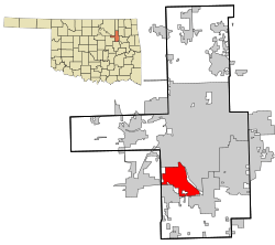 Location within Tulsa County, and the state of Oklahoma