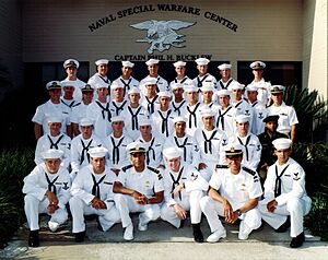 US Navy 011019-N-0000X-001 Navy file photo of Basic Underwater Demolition-SEAL (BUD-S) graduating class 236