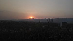 View of Margalla Hills from Shakarparian, Sunset