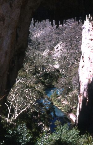 View through Carlotta Arch, Jenolan Caves - Jeno0003