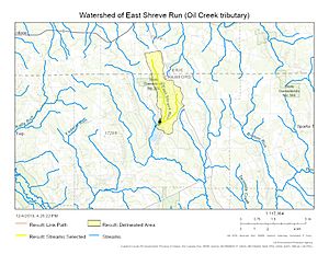 Watershed of East Shreve Run (Oil Creek tributary)
