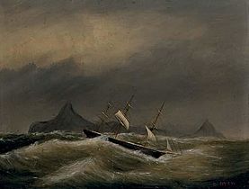 1884 Ship Scudding Off Cape Horn byClementDrew