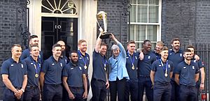 2019 World Cup winning England Cricket team with PM Theresa May