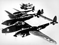 4 Lockheed P-38 Lightnings in formation