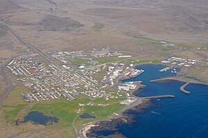 Aerial view of Grindavík