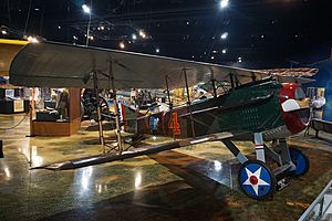 SPAD S.VII World War I fighter replica inside the Kalamazoo Air Zoo