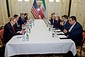 American diplomatic team and Iranian diplomatic team sit together - 16 January 2016
