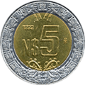 Banco de México B $5 reverse