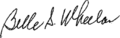 Belle S Wheelan signature