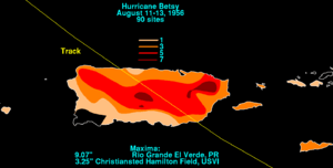 Betsy 1956 rainfall