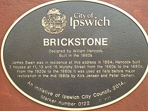 Brickstone plaque, Ipswich, Queensland