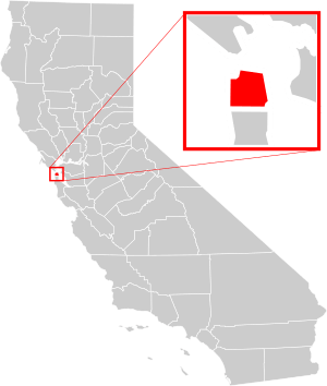 California county map (San Francisco County enlarged)