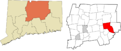Coventry's location within the Capitol Planning Region and the state of Connecticut