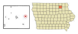 Location of Lawler, Iowa