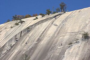 Climbers ascending Stone Mountain