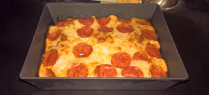 Detroit Style Pizza in Lloyds Detroit Style Pan