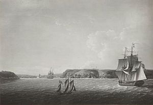 Entering Brest with HM Ship making a signal to a repeating frigate, of the number of French and Spanish ships in the harbour
