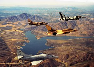 F-16N A-4F NFWS over Lower Otay Reservoir 1991