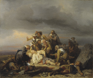Finding the Body of King Gustav II Adolf of Sweden after the Battle of Lütze (Carl Wahlbom) - Nationalmuseum - 18245