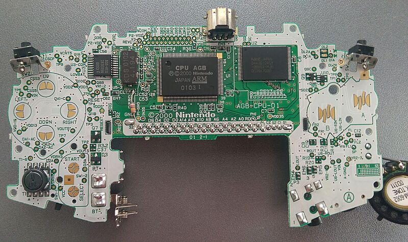 Game Boy Advance motherboard front