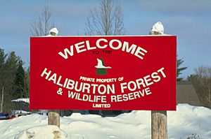 Haliburton Forest welcome sign