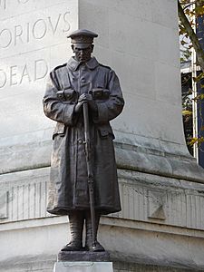 statue wearing infantry uniform