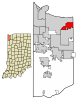 Location of Lake Station in Lake County, Indiana.