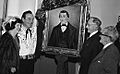 Leo Carillo with portrait of Antonio Carrillo