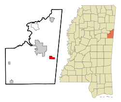 Location of New Hope, Mississippi