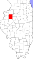 Map of Illinois highlighting Knox County