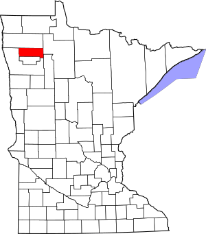 Map of Minnesota highlighting Pennington County