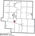 Map of Muskingum County Ohio Highlighting South Zanesville Village