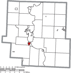 Location of South Zanesville in Muskingum County