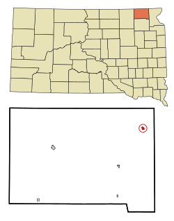 Location in Marshall County and the state of South Dakota