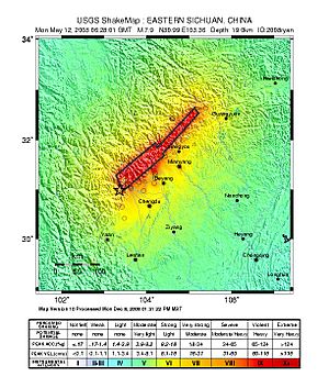 May12 2008 Sichuan, China earthquake shake map