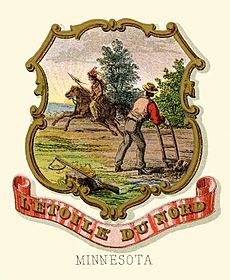 Minnesota state coat of arms (illustrated, 1876)