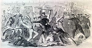 New York Draft Riots - Harpers - beating