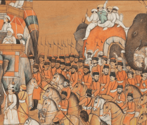 Painting of Cavalry in Durbar Procession of Mughal Emperor Akbar II