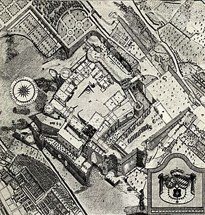 Plan des Heidelberger Schlosses von Peter Friedrich von Walpergen um 1780