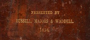 Pony Express 1858 bible lettering