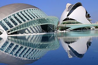 Reflejos en la ciudad de las artes y ciencias, Valencia.